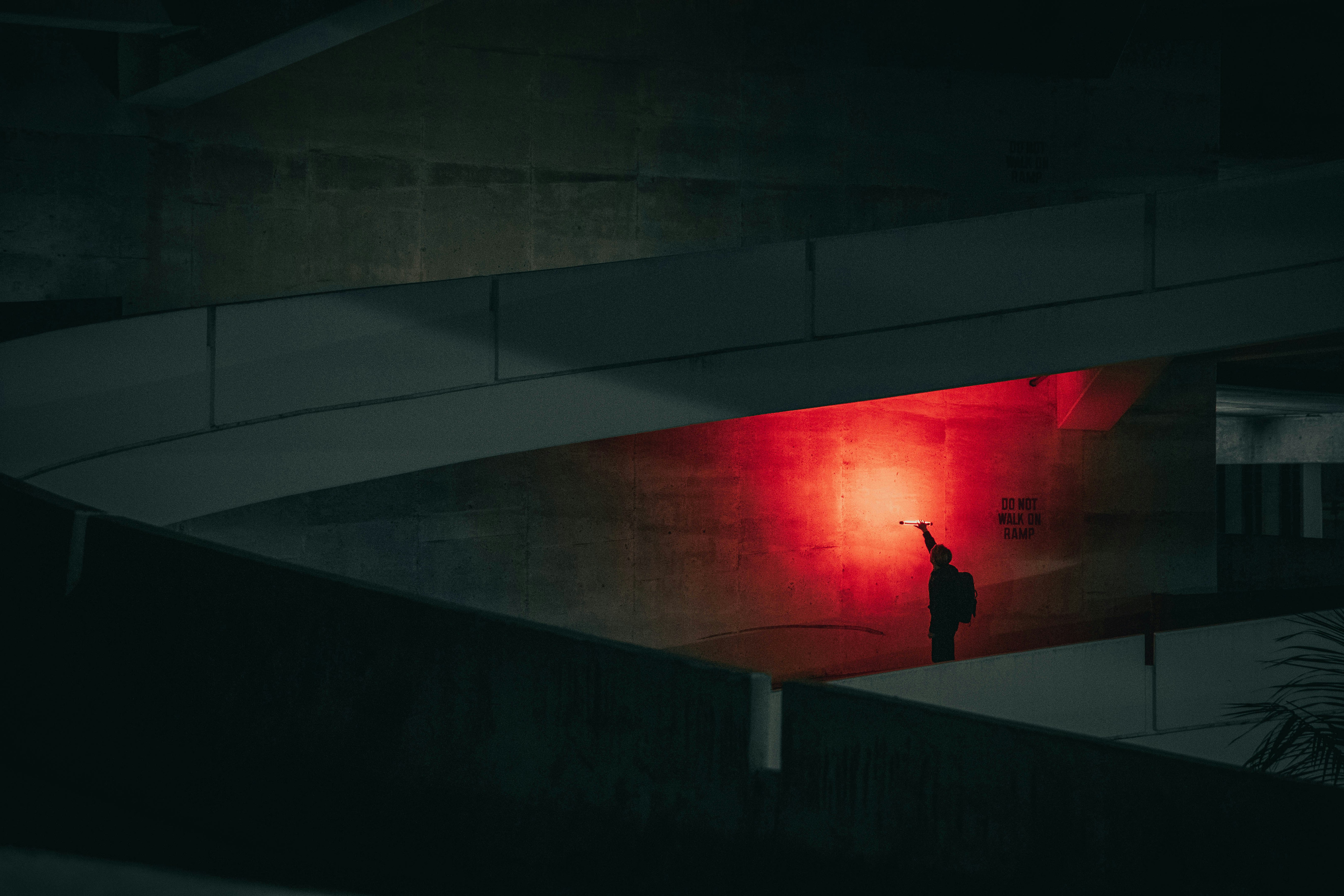 red and black concrete building